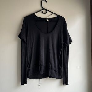 Free people, black long sleeve shirt